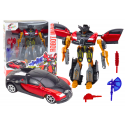 Lean Toys Robot Auto 2in1 transformacijos priedai ginklas raudonas
