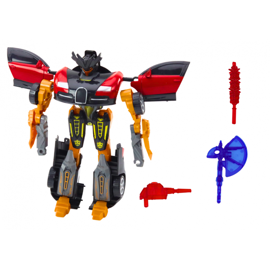 Lean Toys Robot Auto 2in1 transformacijos priedai ginklas raudonas – 2