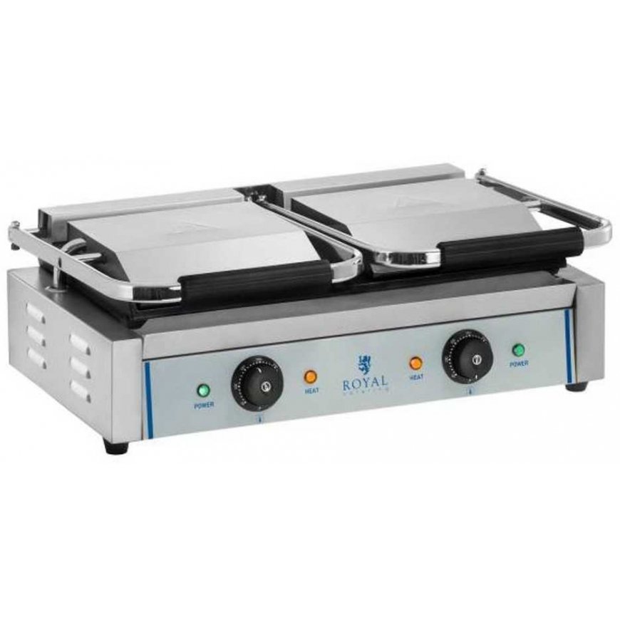 Kontaktinės dvipusės dvipusės sklandžiai kontaktinės grotelės 3600W 230V Royal Catering – 3