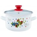 Enamel pot with lid Borówka 22 cm 5 l ENAMEL OLKUSZ Enamel pot with lid Borówka 22 cm 5 l ENAMEL OLKUSZ
