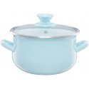 Enamel pot with lid Pyza miętowy 18 cm 2.9 l ENAMEL OLKUSZ Enamel pot with lid Pyza miętowy 18 cm 2.9 l ENAMEL OLKUSZ