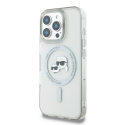 Dėklas Karl Lagerfeld case for iPhone 16 Pro Max 6,9" KLHMP16XHLSKCH baltas Hard IML Metal Karl&Choupette Head MagSafe