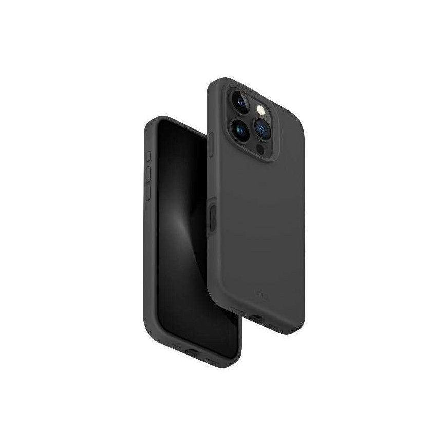 Dėklas UNIQ etui Lino Hue iPhone 16 Pro Max 6.9" Magclick Charging pilka/charcoal pilkas