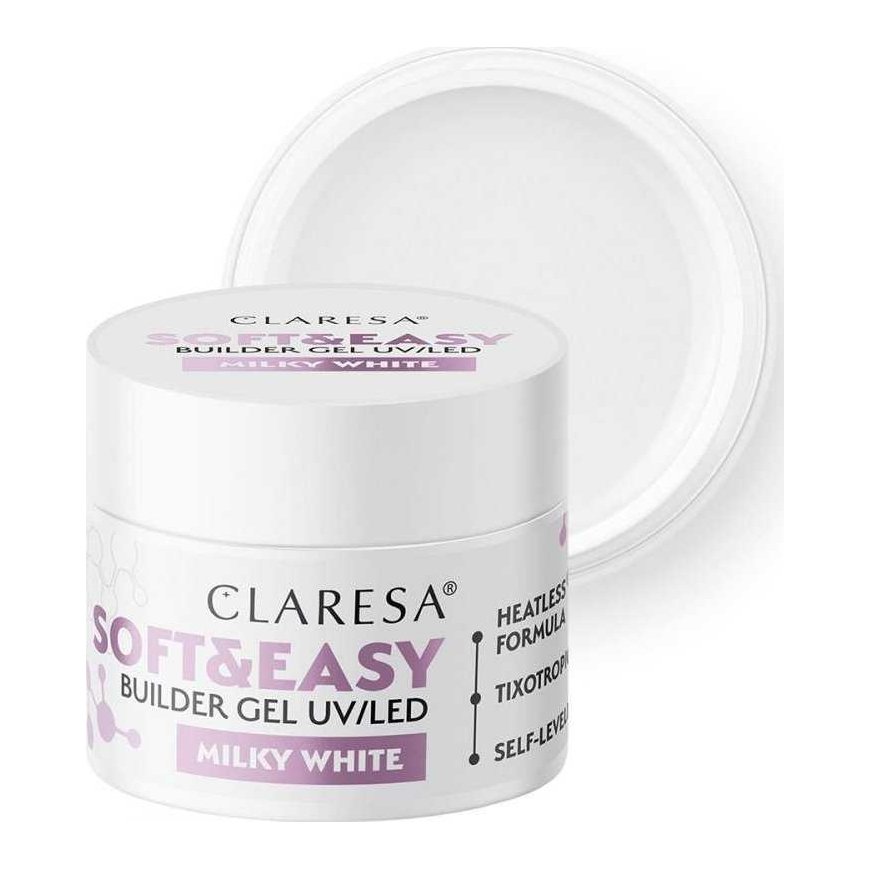 Claresa building gel soft&easy, milky white 45g