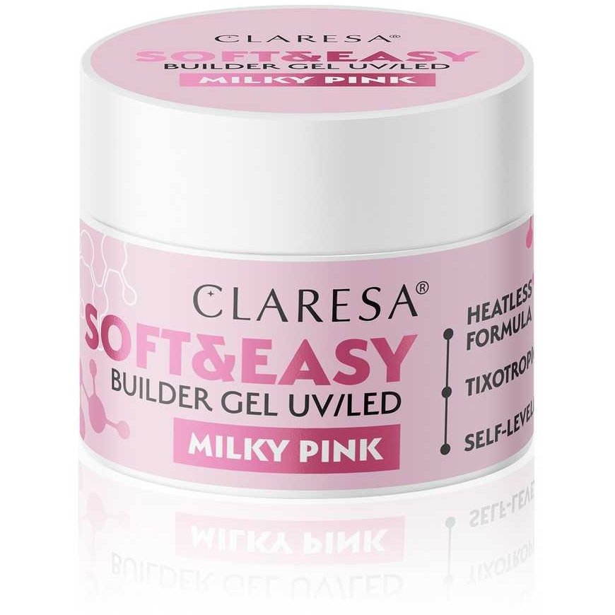 Claresa building gel soft&easy, milky white 45g – 2