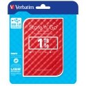 Verbatim Store 'n' Go ulkoinen kovalevy 1 TB 5400 RPM Micro-USB B 3.2 Gen 1 (3.1 Gen 1) Punainen Verbatim Store 'n' Go ulkoinen kovalevy 1 TB 5400 RPM Micro-USB B 3.2 Gen 1 (3.1 Gen 1) Punainen