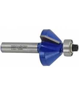 Tivoli Chamfer cutter with ball bearing, 45x20 mm, 45°, 8mm shank