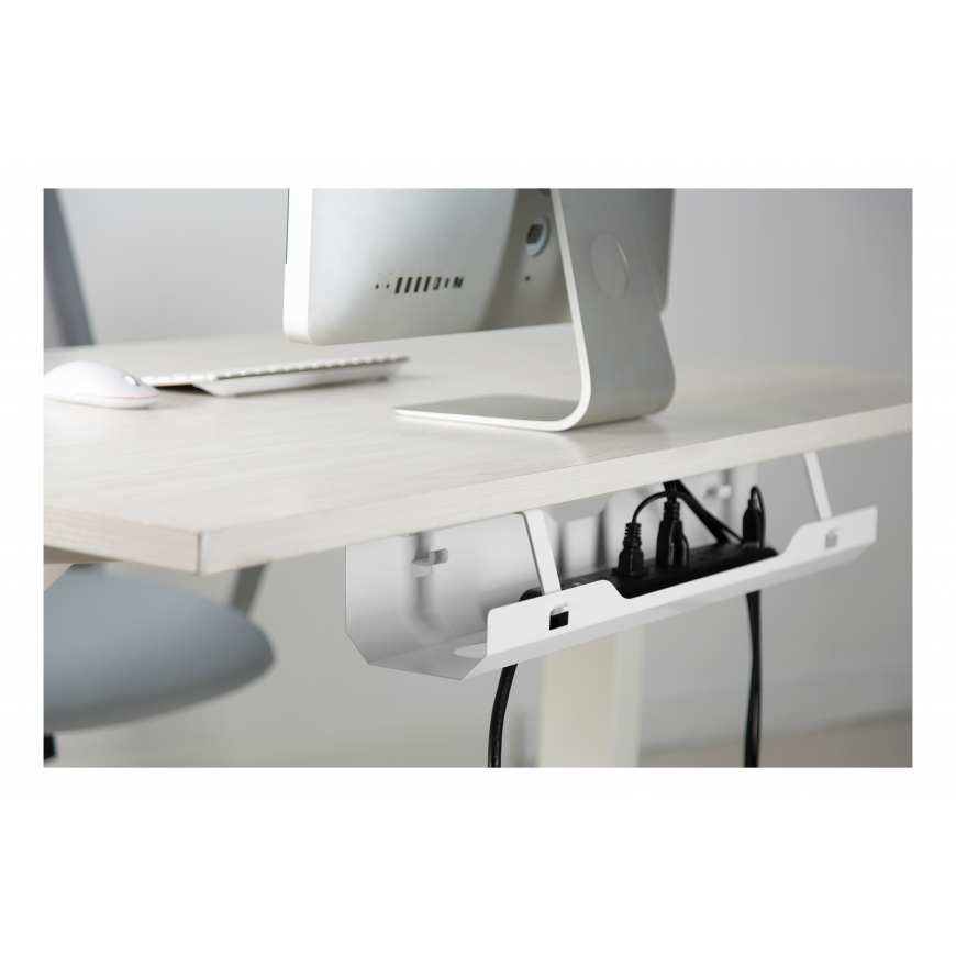Cable management channel under the desk DELTACO OFFICE open design, 600 x 135 x 108 mm, white / DELO-0209 – 3