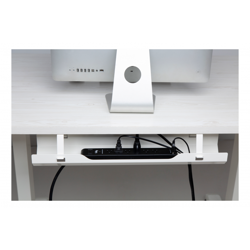 Kabelių valdymo kanalas po stalu DELTACO OFFICE atviras dizainas, 600 x 135 x 108 mm, baltas / DELO-0209 – 4