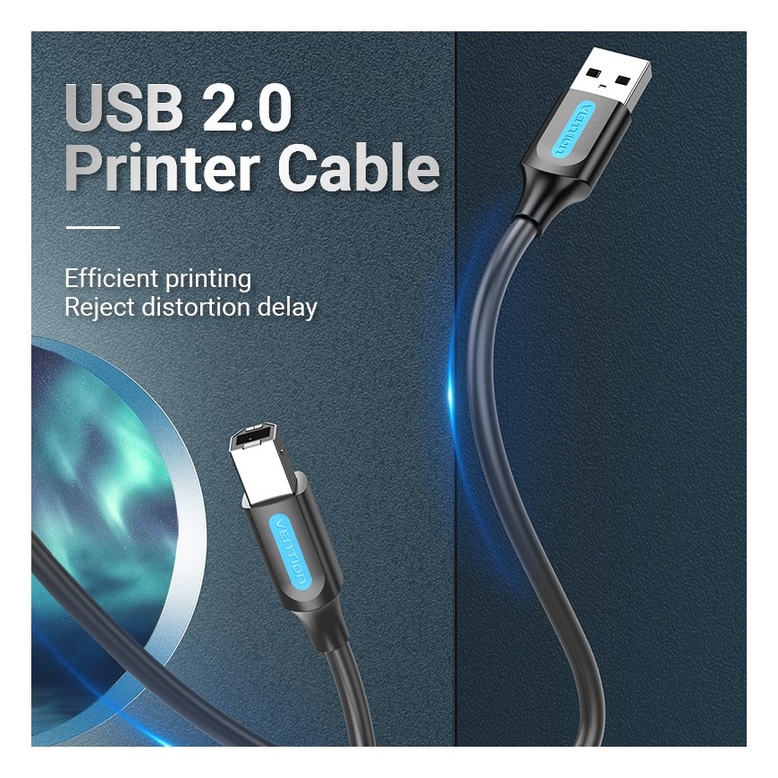 Vention COQBH USB-kaapeli USB 2.0 2 m USB A USB B musta – 3