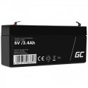 Green Cell AGM38 UPS akumulators Noslēgts svina skābju (VRLA) 6 V 3,4 ampērstunda Green Cell AGM38 UPS akumulators Noslēgts svina skābju (VRLA) 6 V 3,4 ampērstunda