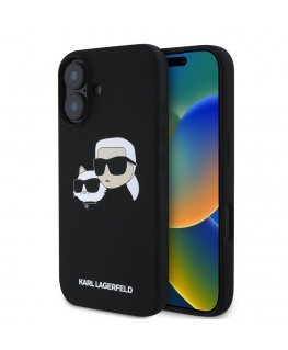 Apple iPhone 16 Liquid Silicone Double Heads MagSafe Case Black