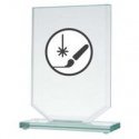 Detail Engraved glass trophy + paint filler Detail Engraved glass trophy + paint filler