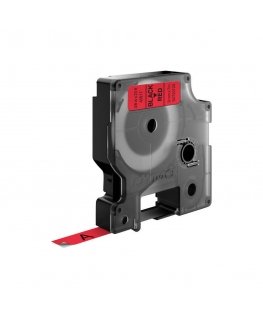 DYMO D1 - vakiopolyesteritarrat - Musta punaisella -9mm x 7m