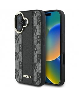 DKNY Checkered Pattern Magsafe iPhone 16 Plus Case - Black