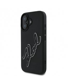 Karl Lagerfeld 3D Rubber Signature iPhone 16 Case - Black