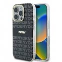DKNY Repeat Texture Pattern With Stripe case for iPhone 16 Pro - black DKNY Repeat Texture Pattern With Stripe case for iPhone 16 Pro - black