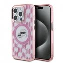 Karl Lagerfeld IML Monogram Karl & Choupette Head MagSafe iPhone 15 Pro Case - Pink Karl Lagerfeld IML Monogram Karl & Choupette Head MagSafe iPhone 15 Pro Case - Pink