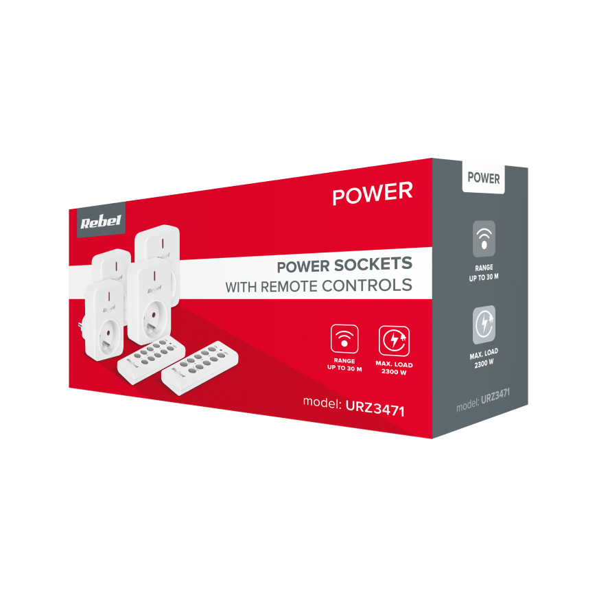 A set of Kemot network hubs controlled by a remote control - 4 pcs. – 4