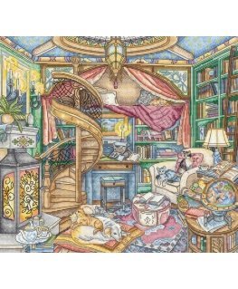 Letistitch Suskaičiuotas siuvinėjimo kryželiu rinkinys "Namų biblioteka" 35x32cm SLETIL8084