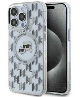 Case Karl Lagerfeld KLHMP15XHMCKMHT iPhone 15 Pro Max 6.7" transparent IML Monogram Karl&Choupette Head MagSafe