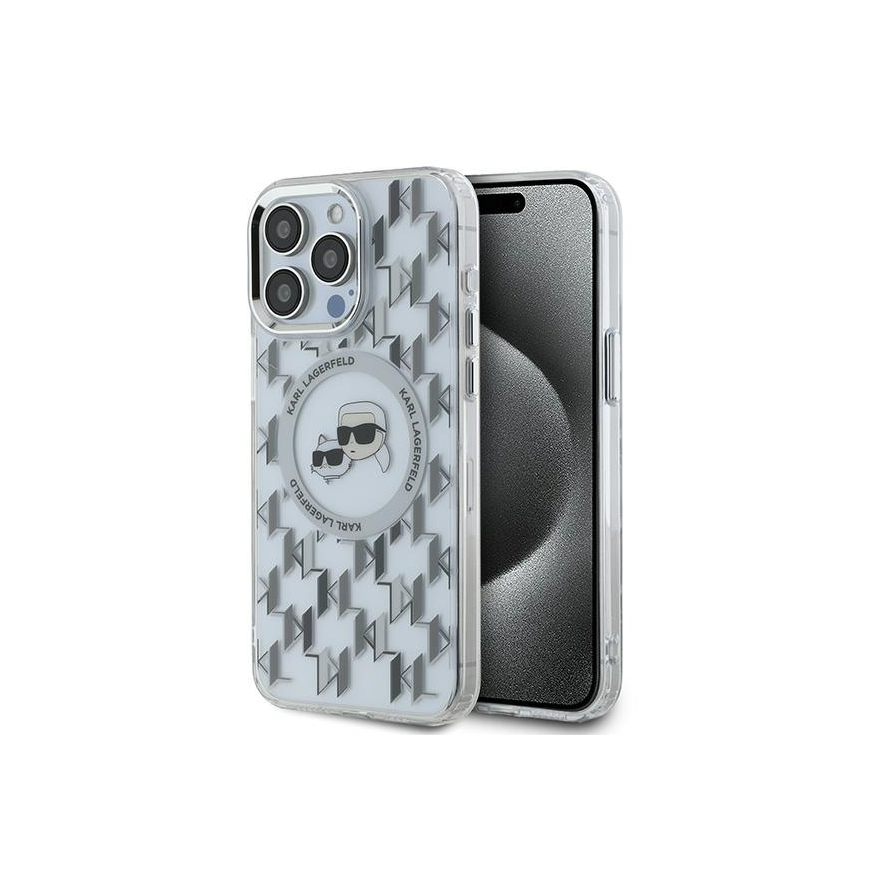 Case Karl Lagerfeld KLHMP15XHMCKMHT iPhone 15 Pro Max 6.7" transparent IML Monogram Karl&Choupette Head MagSafe – 2