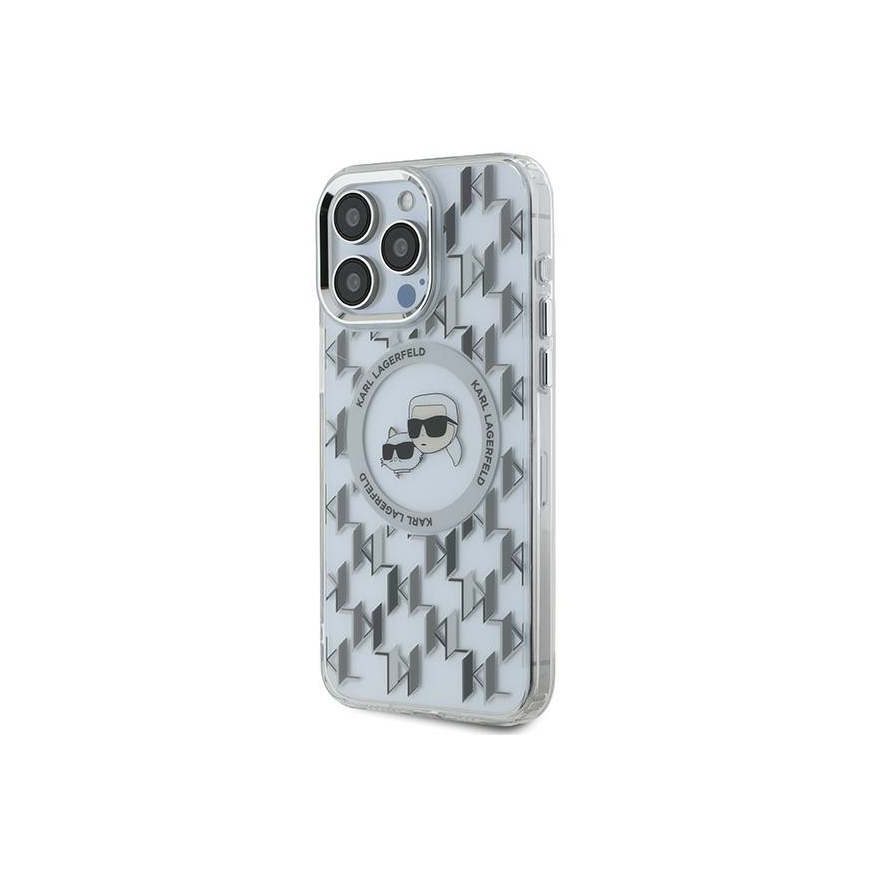 Case Karl Lagerfeld KLHMP15XHMCKMHT iPhone 15 Pro Max 6.7" transparent IML Monogram Karl&Choupette Head MagSafe – 3