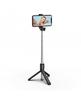 Selfie stick WHS1Y telescopic tripod 1m with phone holder - black