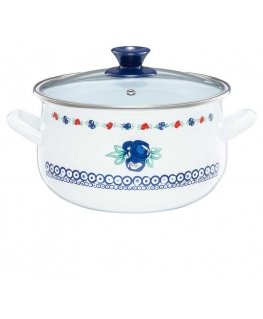 Ambition Enamel pot with lid Kalina 18 cm 2.9 l ENAMEL OLKUSZ