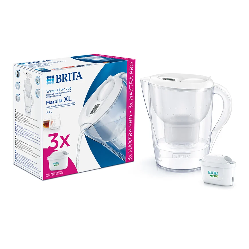 Vandens filtravimo ąsotis BRITA Marella XL 3.5l, + 3 vandens filtravimo filtrai Maxtra Pro