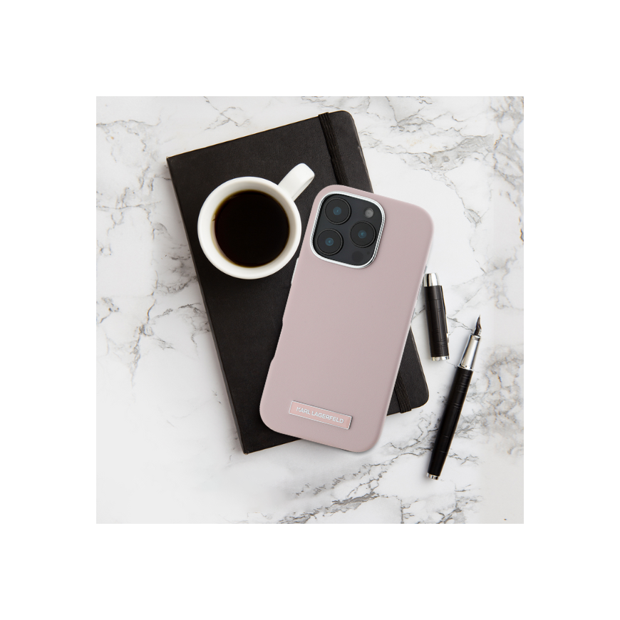 Dėklas Karl Lagerfeld KLHMP16SPGMSRPP iPhone 16 6.1" rožinis/pink hardcase FW Metal Plate MagSafe – 2