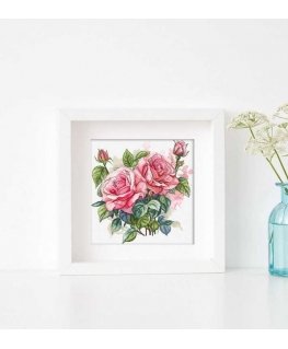 Letistitch Cross stitch kit "Pink Bloom" 22x23cm SLETIL8093