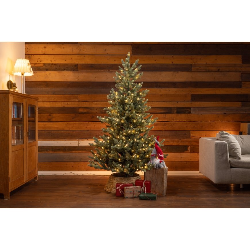 Enne Emerald Spruce aidonnäköinen joulukuusi retrotyylisillä led-valoilla, 180 cm – 2