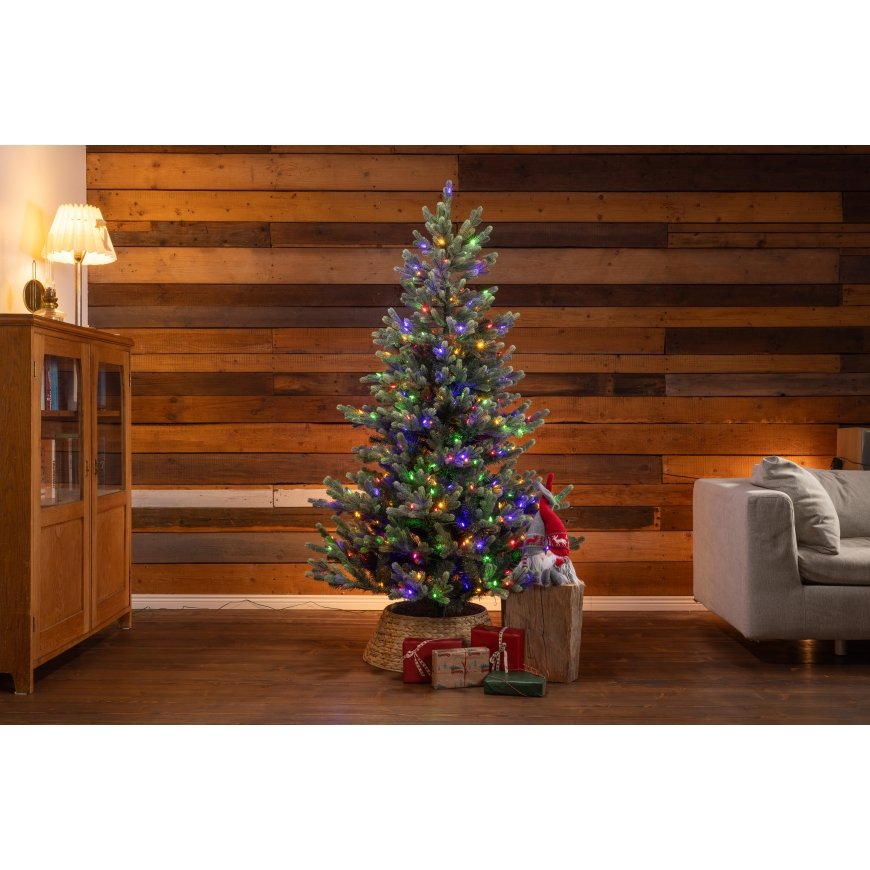 Enne Emerald Spruce aidonnäköinen joulukuusi retrotyylisillä led-valoilla, 180 cm – 3