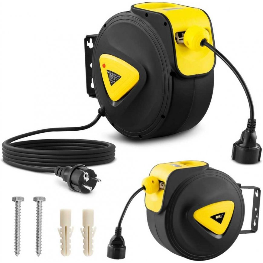 MSW Automatic electrical extension cord on a reel drum 20 m + 3 m