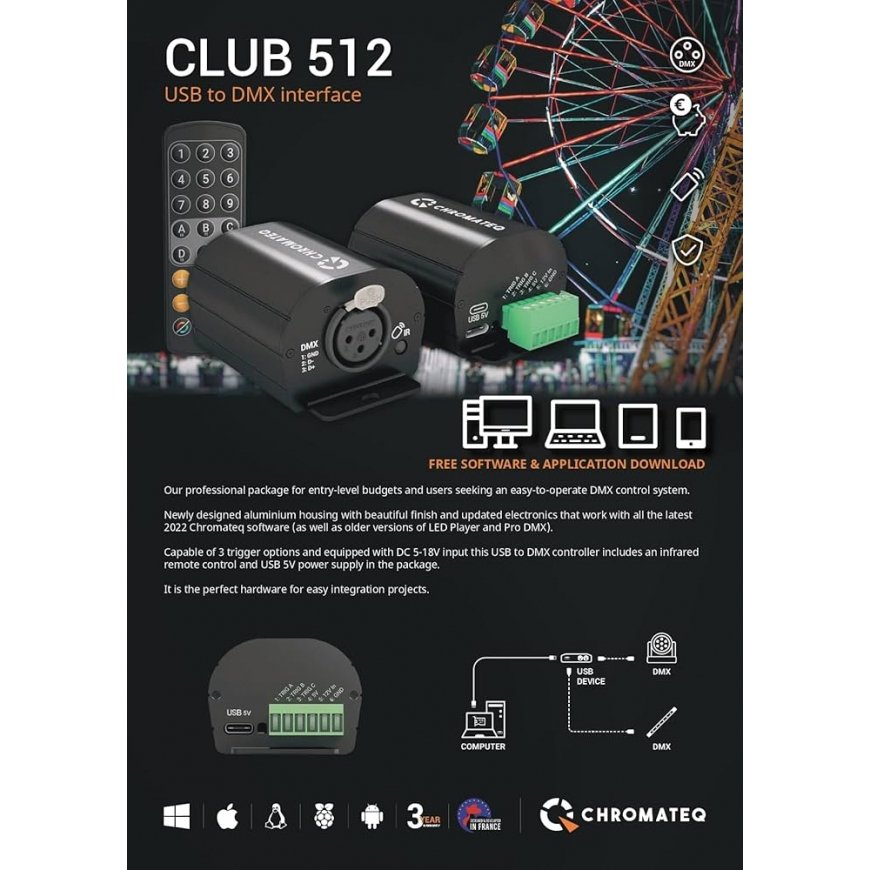 CHROMATEQ CLUB 512 DMX kontrolleri liides + kaugjuhtimispult – 2