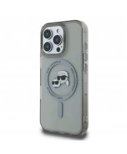 Karl Lagerfeld Case for iPhone 16 Pro Max 6.9" KLHMP16XHLSKCK Black Hard IML Metal Karl&Choupette Head MagSafe