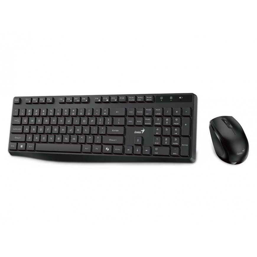 Genius KM-8206S COPILOT, komplektas klaviatūra CZ/SK, klasyczna, 2.4 [Ghz], belaidė, juoda – 2