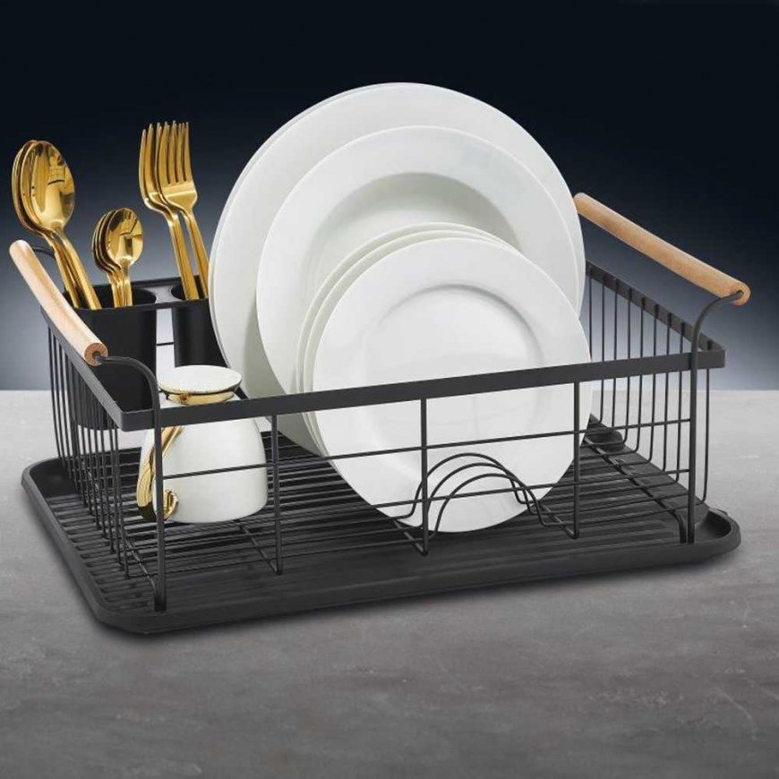 Dryer for dishes Decor 44 x 32 x 18.5 cm black AMBITION