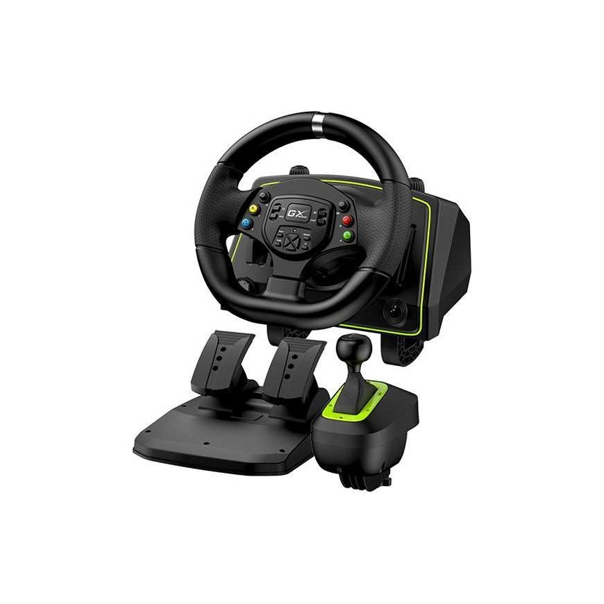 Vairas Genius GX Gaming SpeedMaster X2, vairas su pedalais ir pavarų svirtimi, 13 mygtukų, USB, juoda