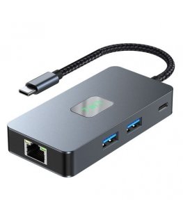 TB USB C Adapter 7in1 HDMI USB SD/TF RJ45 P