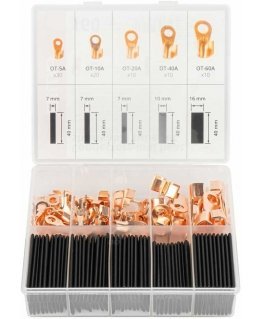Ring connectors, copper heat shrink tubes, set, 160 pcs. amio-03933