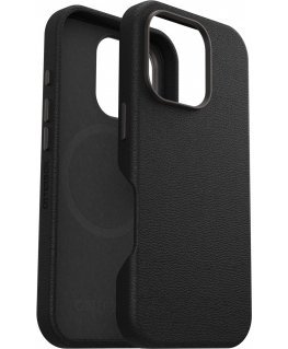 Otterbox Symmetry Cactus Leather for MagSafe -suojakuori, iPhone 16 Pro, musta
