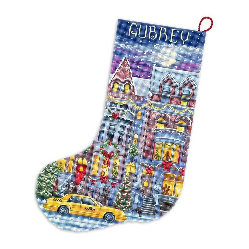Letistitch Suskaičiuotas dygsnio kryželiu rinkinys "Winter Townhouse Stocking" 24,5x37cm SLETIL8085 – 2