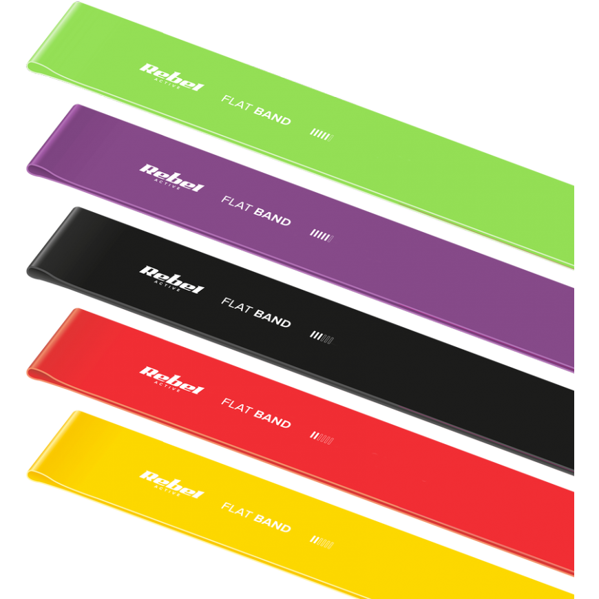 Latekso mankštos juostų rinkinys 2m - Long Band LTs-1, 1-5kg, 5 juostos, REBEL ACTIVE – 3