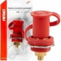Battery power connector red plus with cap 3/8 m10 12v 24v 48v 250a amio-03814