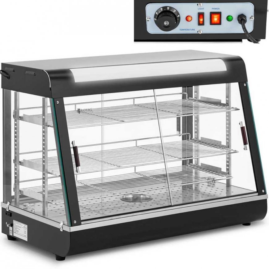 Royal Catering Adjustable heating screen for food delivery, 3 shelves, 1600W 150L