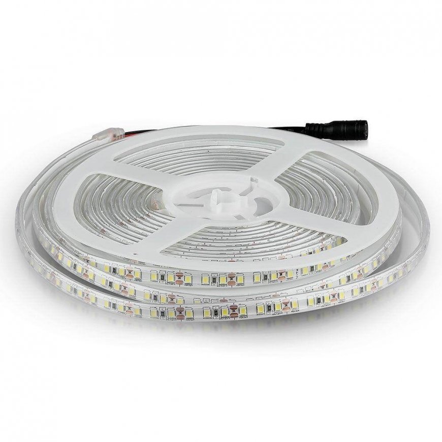 LED sloksne V-TAC VT-2835-7.5 1200LED SMD2835 24V IP65 2xPCB 7,5W/m 120LED/m 4000K 750lm (SKU 212626) – 2
