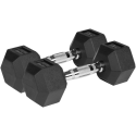 Rubberized cast iron dumbbells HEX 2x5kg, REBEL ACTIVE Rubberized cast iron dumbbells HEX 2x5kg, REBEL ACTIVE
