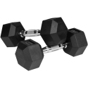 Gumuoti ketaus hanteliai HEX 2x5kg, REBEL ACTIVE Gumuoti ketaus hanteliai HEX 2x5kg, REBEL ACTIVE